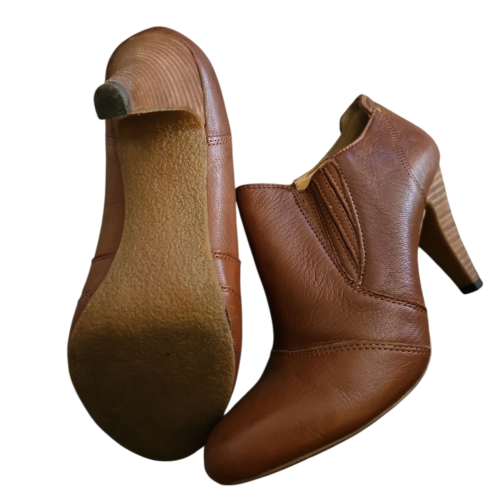 Audrey Brooke Brown Leather Heeled Boots